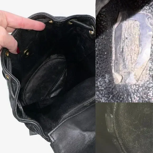 Authentic Chanel Vintage Black Duma Leather Quilted Mini backpack with 24k - Picture 10 of 13